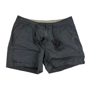 Guide Series Gander Mountain Gray Chino Drawstring Shorts Flat Front Sz 4 Cotton